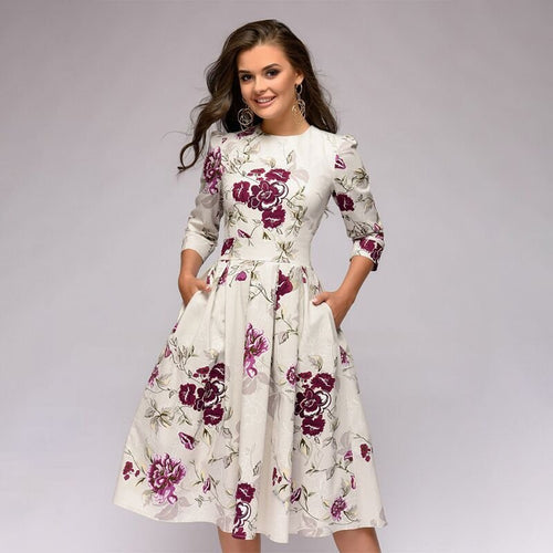Echoarchiv | Retrozo Edles, Mittellanges Kleid