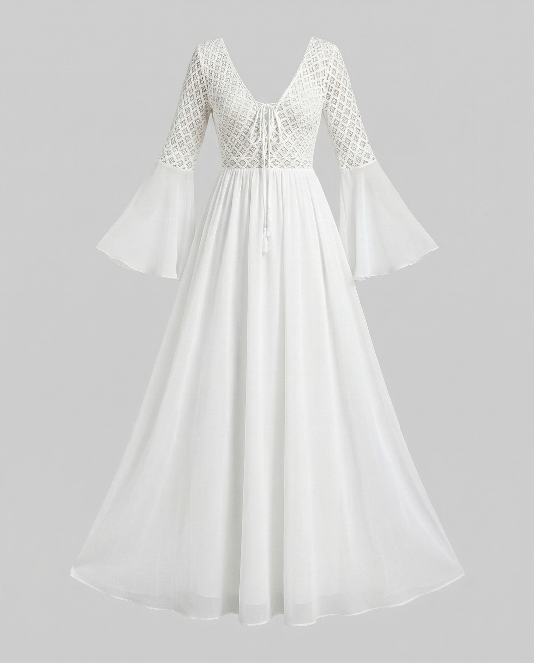 Leichtes Weißes Boho-Kleid mit Fließendem Schnitt für Sommer & Festivals | Echoarchiv