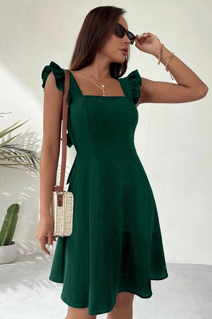 Echoarchiv | Rüschen Mini Kleid mit Rückenschnürung