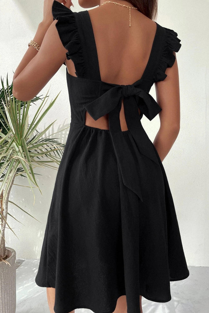 Echoarchiv | Rüschen Mini Kleid mit Rückenschnürung