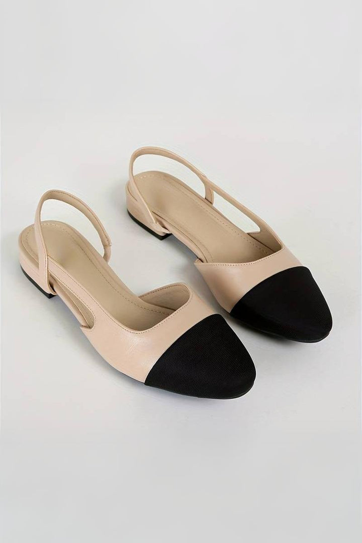 Echoarchiv | Slingback Ballerinas In Beige & Schwarz Klassischer Chic