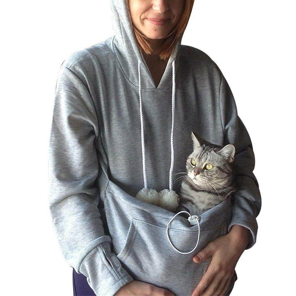 Echoarchiv | Praktischer Damen Kapuzenpullover mit Bauchtasche für Haustiere