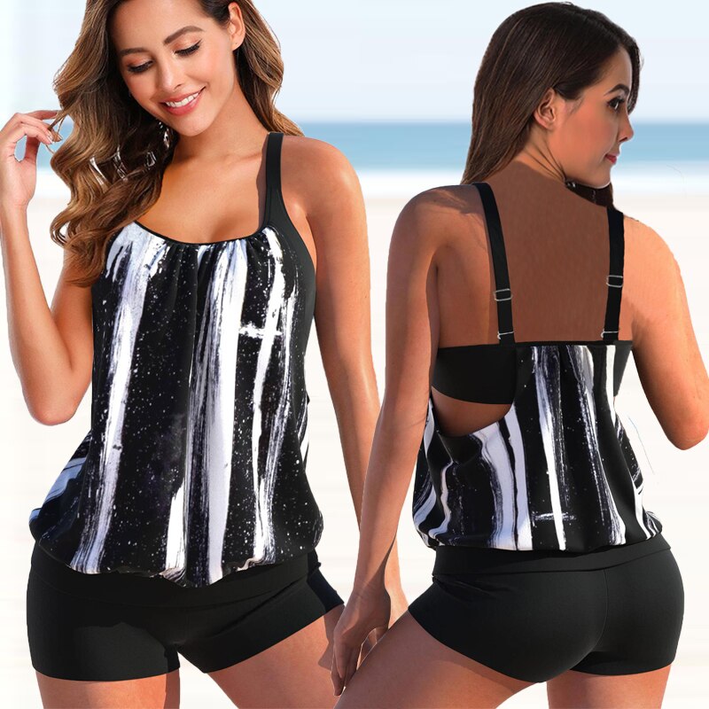 Echoarchiv | Tankini-Set Sommerliches Zweifarbiges Tankini-Set
