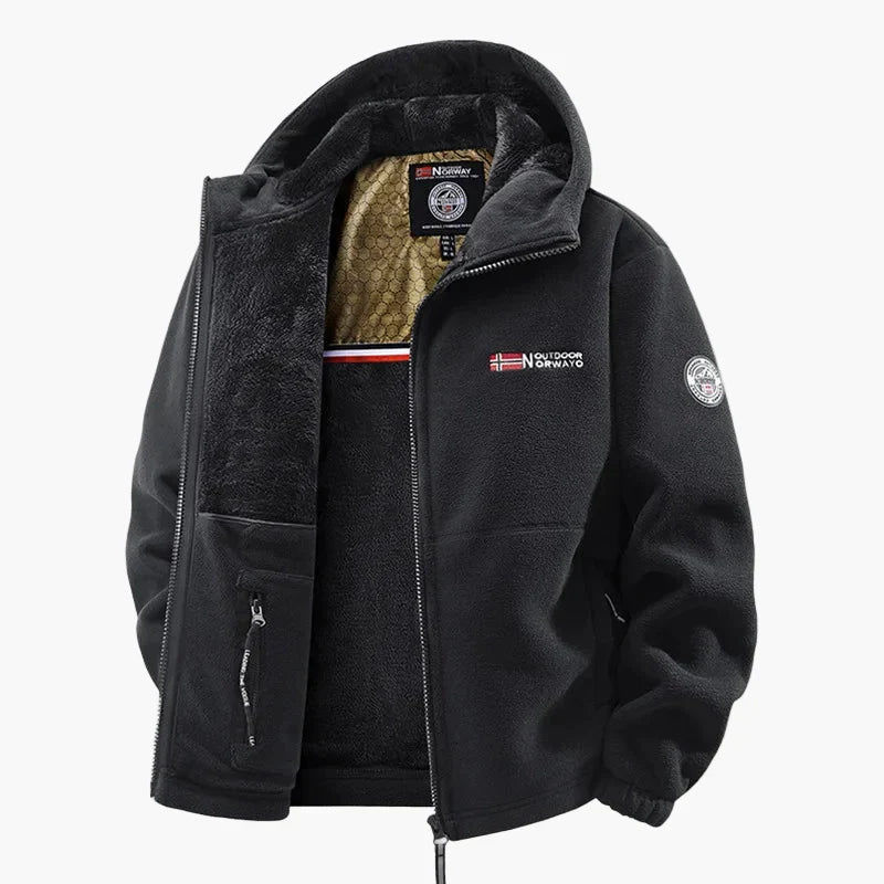 Echoarchiv | Outdoor-Fleecejacke mit Kapuze - Skandinavischer Stil für Winter & Freizeit