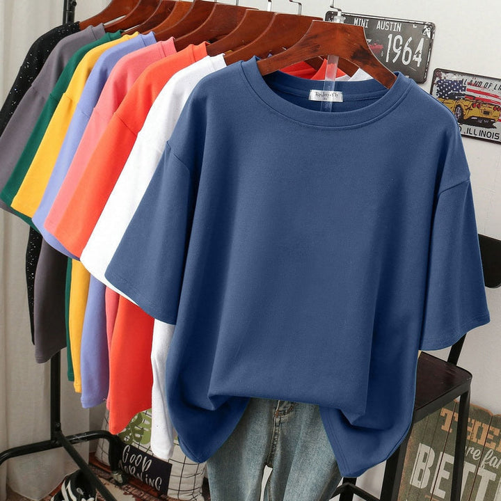 Echoarchiv | Oversized Baumwoll-Basic-T-Shirt für Damen