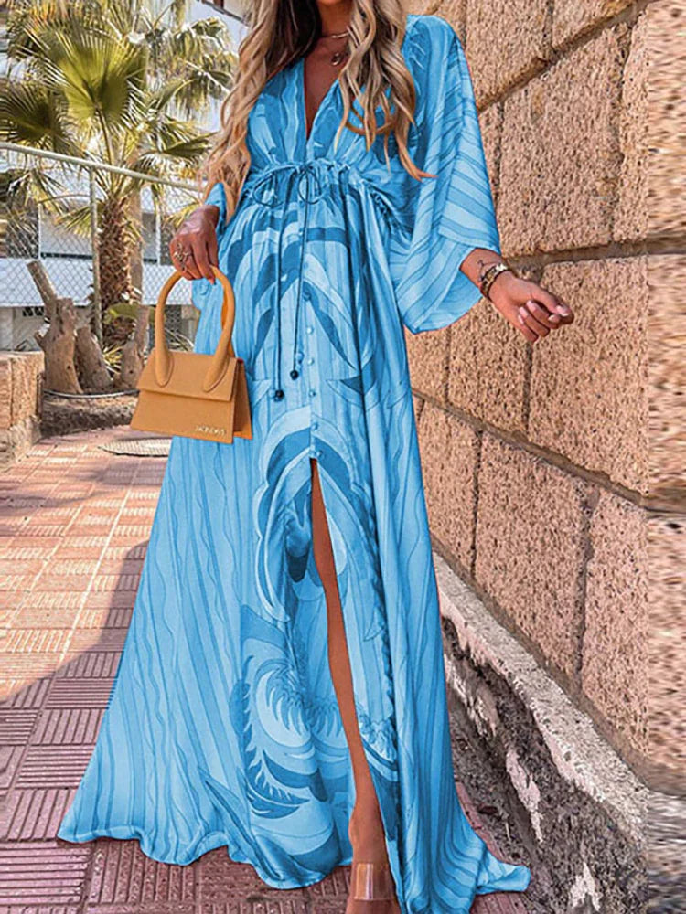 Echoarchiv | Elegnat Bedrucktes Beach Cover Up Kleid