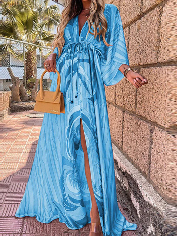 Echoarchiv | Elegnat Bedrucktes Beach Cover Up Kleid