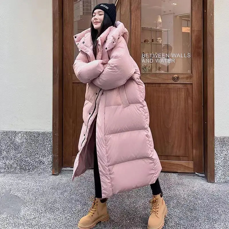 Echoarchiv | Langer Daunenjacke Stil Mit Kapuze