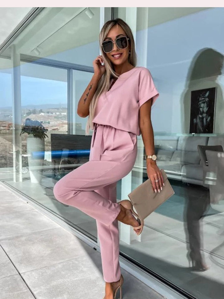 Echoarchiv | Elegante Festlicher Kurzarm Damen Overall für Sommer