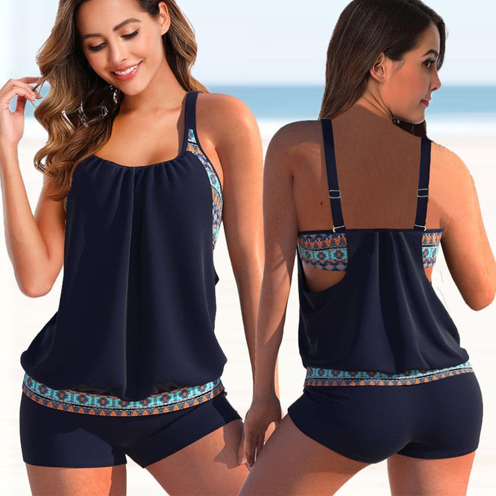 Echoarchiv | Tankini-Set Sommerliches Zweifarbiges Tankini-Set
