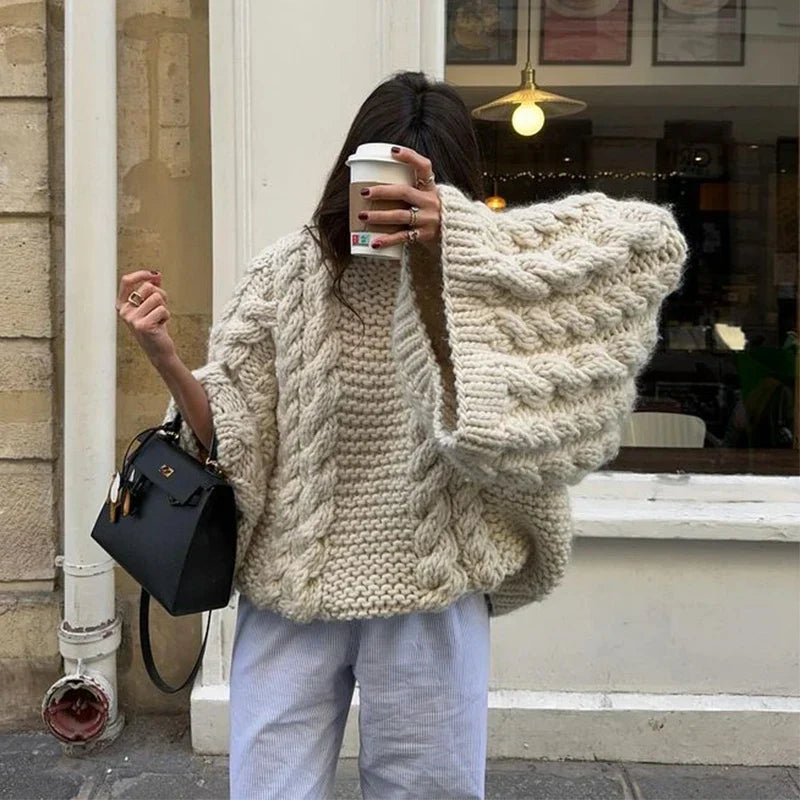 Echoarchiv | Oversized Gestickter Weicher Pullover