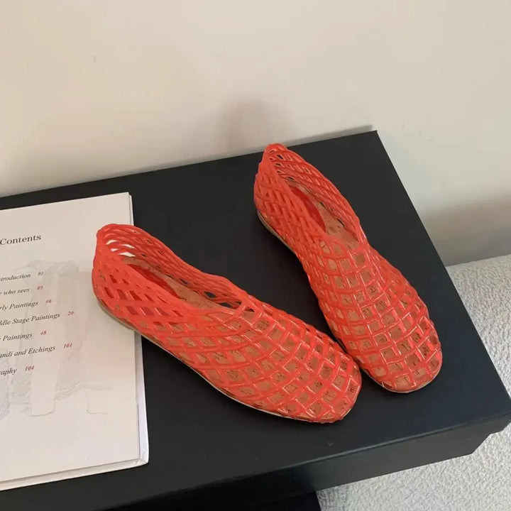 Echoarchiv | Sommer Jellies Schuhe Frauen Echoarchiv Transparent Mesh Hollow Out Strand Schuhe Damen Flache Sandalen Farbige Runde Zehen Jelly Sandalen