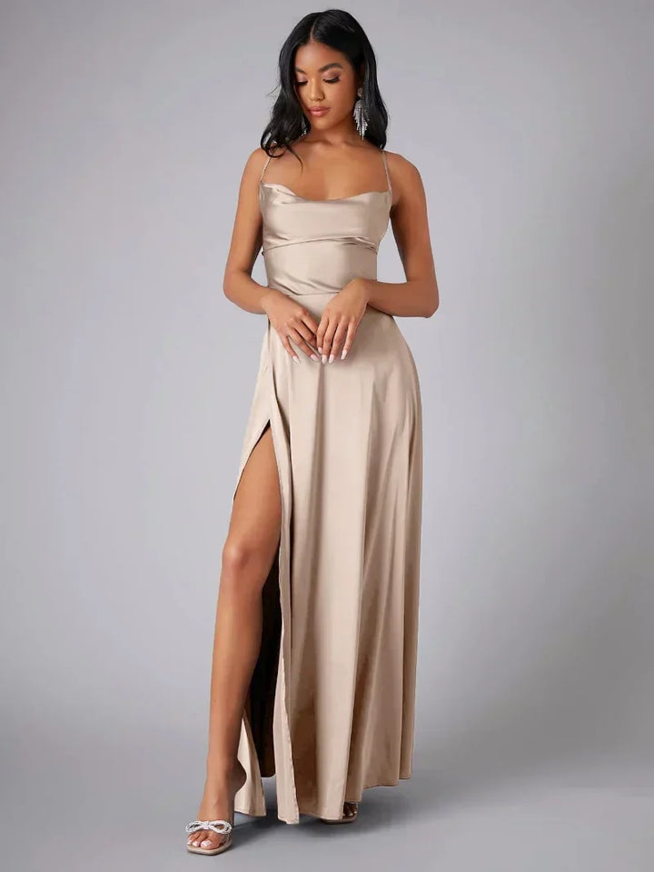 Echoarchiv | Seiden-Maxikleid mit Geflochtenem Rücken Kleid Dich für Formelle Anlässe Lucette