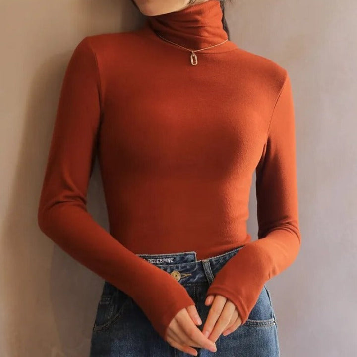 Echoarchiv - Samt Rollkragenpullover für Frauen
