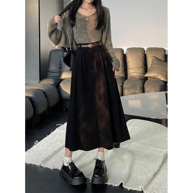 Vintage Corduroy Midi-Rock – Rosévia