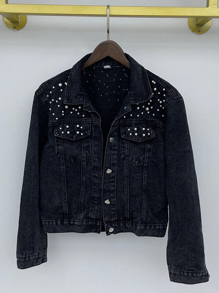 Echoarchiv | Lässige JEchoarchivnsjacke mit Perlen