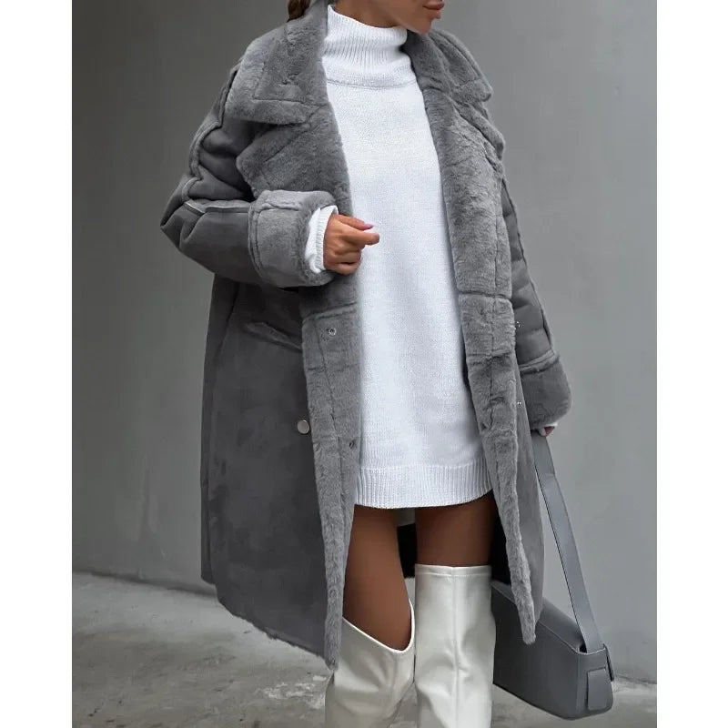 Warmer Teddy Wintermantel für Frauen – Célinea