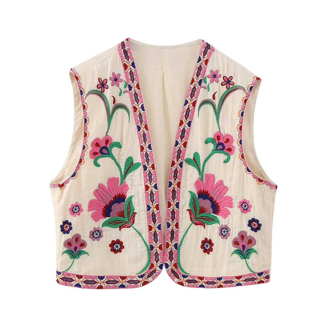 Echoarchiv | Vintage Blumenbestickte Weste für Damen