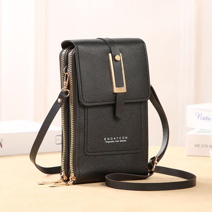 Echoarchiv | Leder Smartphone Clutch Damen Handtasche mit Touchscreen-Fenster