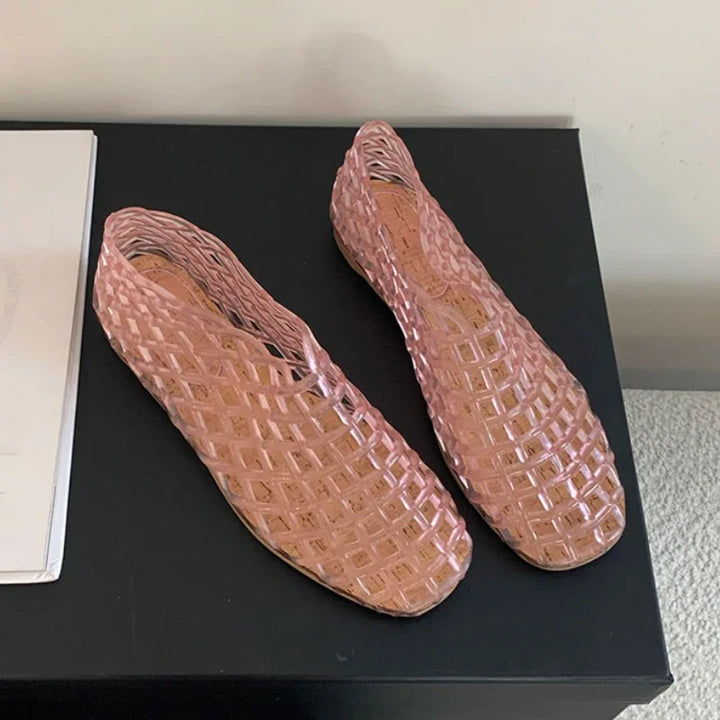 Echoarchiv | Sommer Jellies Schuhe Frauen Echoarchiv Transparent Mesh Hollow Out Strand Schuhe Damen Flache Sandalen Farbige Runde Zehen Jelly Sandalen
