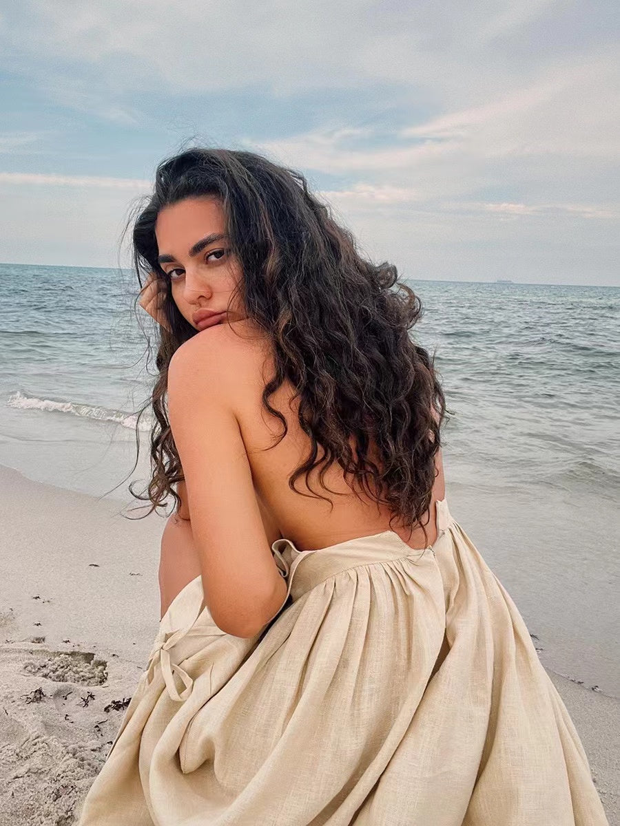 Echoarchiv | Atmungsaktives Sommerkleid Aus Leinen für Damen