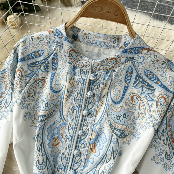 A-Linienkleid mit Gürtel und Blumenmuster