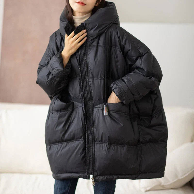 Winter Oversized Daunen Kapuzenjacke – Avérine