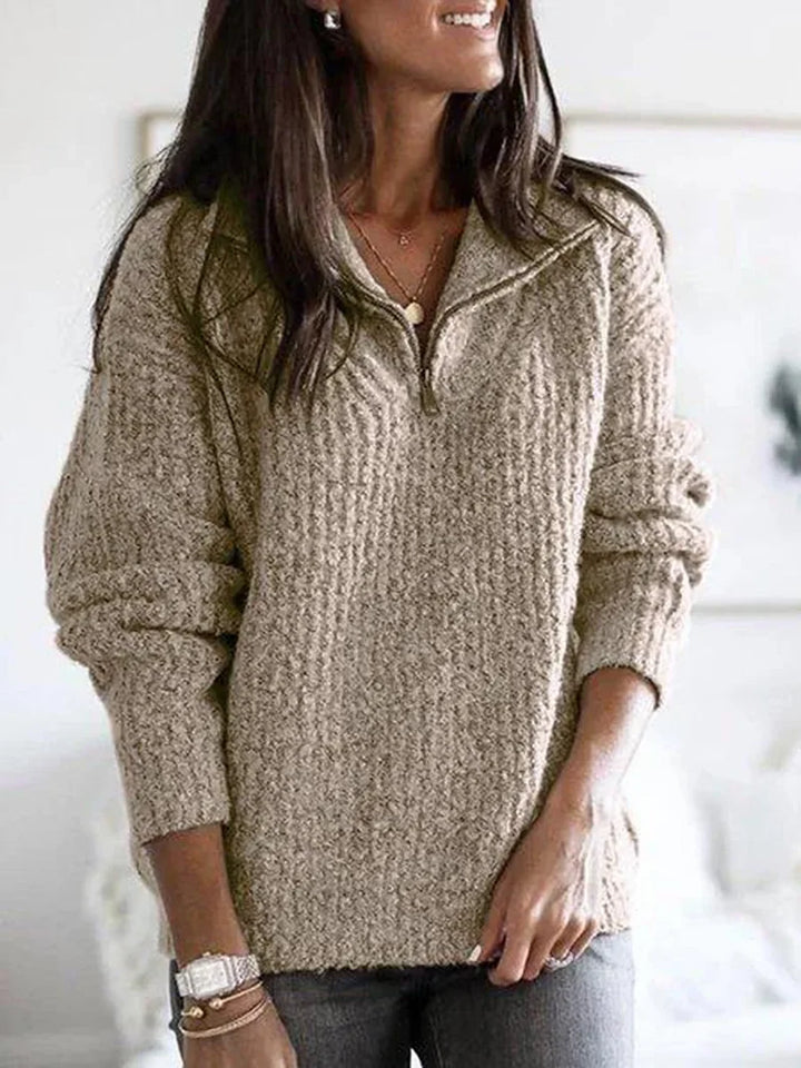 Echoarchiv | Halber Reißverschluss Strickwinterpullover