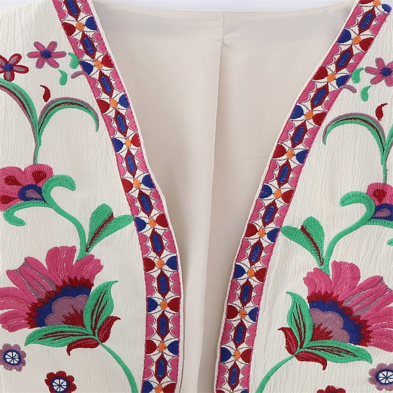Echoarchiv | Vintage Blumenbestickte Weste für Damen