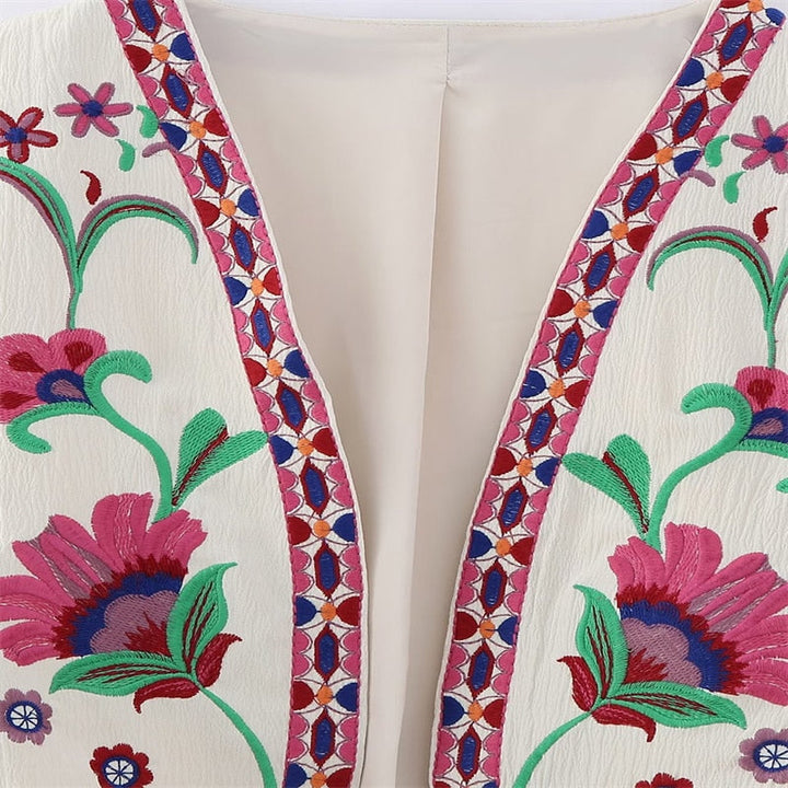 Echoarchiv | Vintage Blumenbestickte Weste für Damen