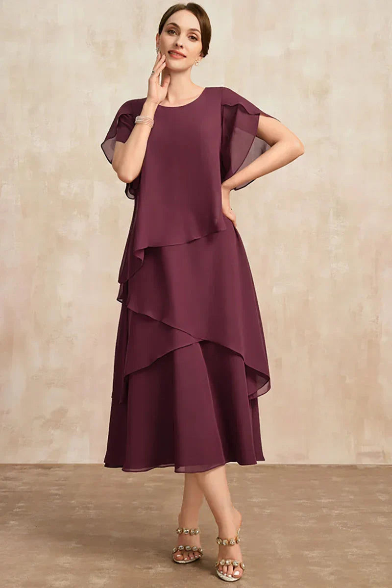Echoarchiv | Plus Size Gestuftes Midi Kleid