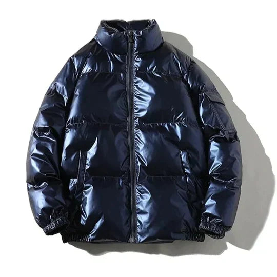 Echoarchiv - Winddichte metallische Winter-Pufferjacke