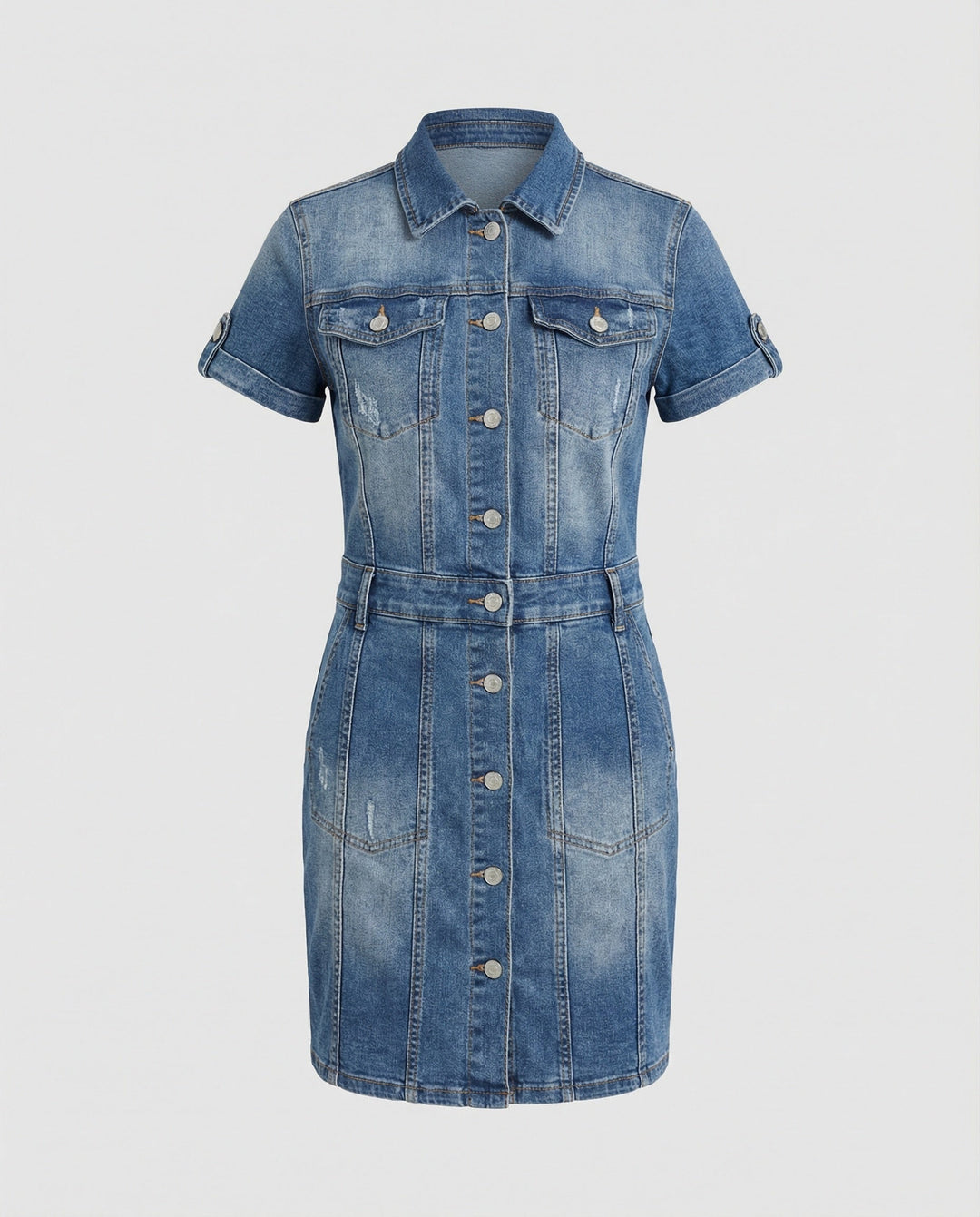 Ulrike Einreihiges Denim-Kleid – Lunéa