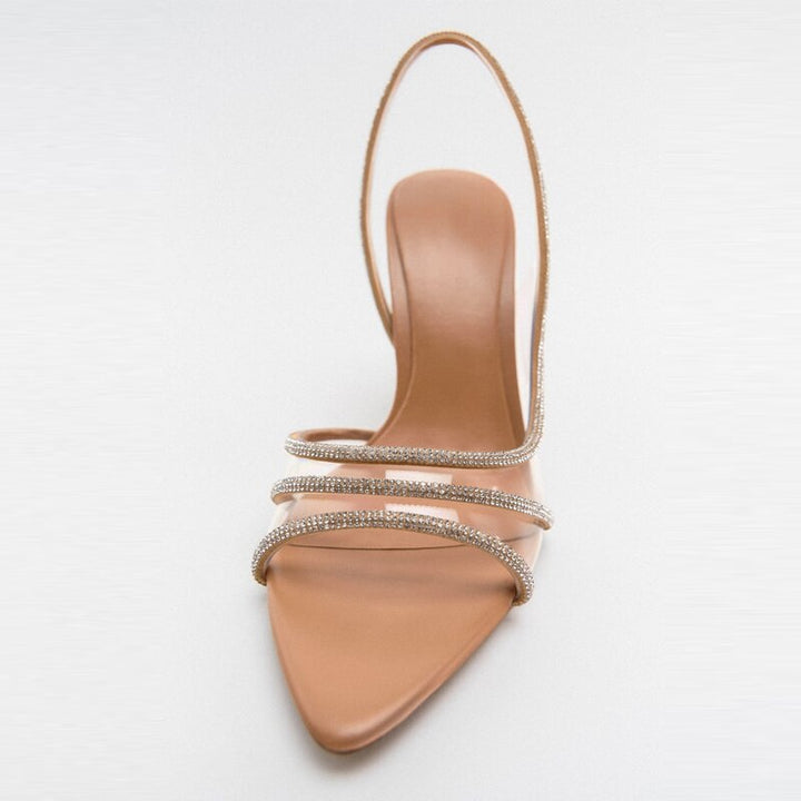 Echoarchiv | Elegante High-Heeled Sandalen - Stiletto Slingback Peep Toe Schuhe