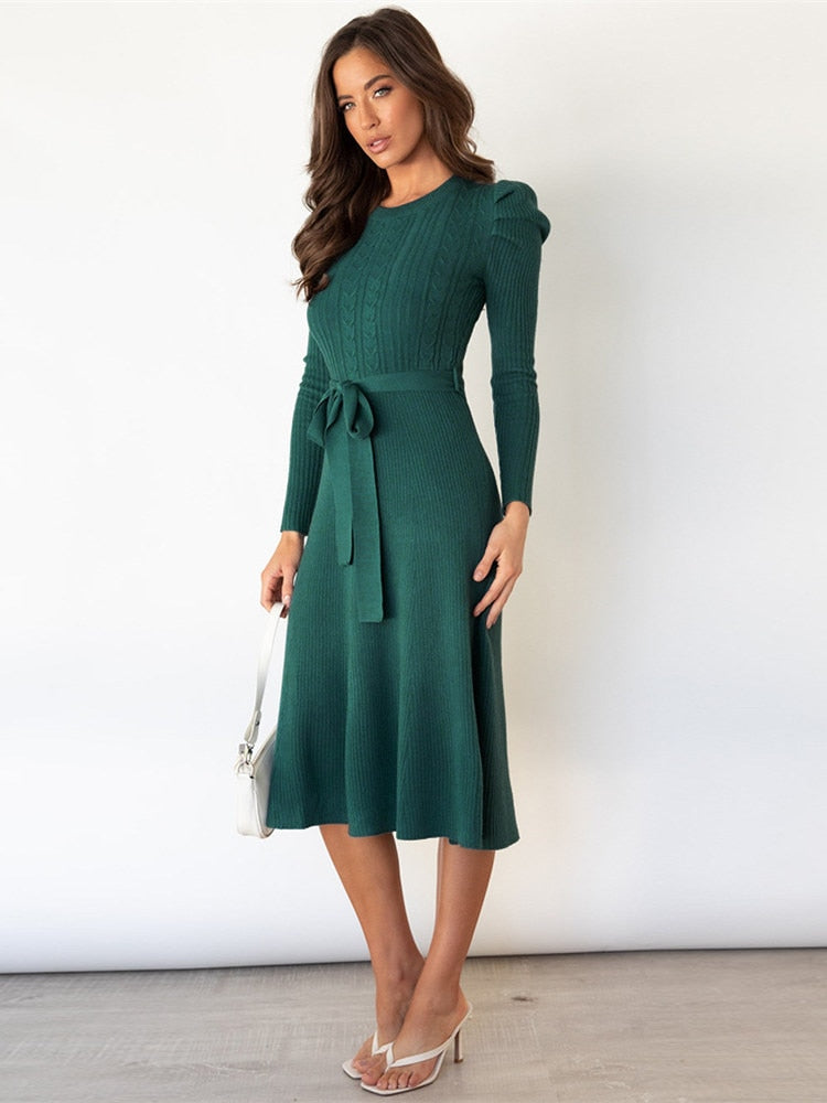 Strickkleid mit langen Ärmeln - 2024 Neuer Trend – Valéora
