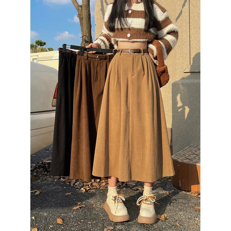 Vintage Corduroy Midi-Rock – Rosévia