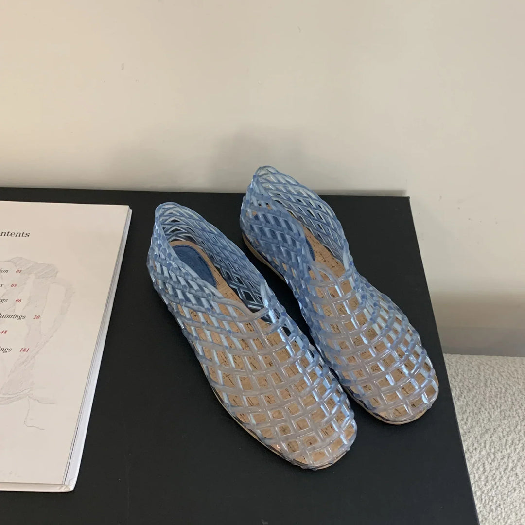 Echoarchiv | Sommer Jellies Schuhe Frauen Echoarchiv Transparent Mesh Hollow Out Strand Schuhe Damen Flache Sandalen Farbige Runde Zehen Jelly Sandalen