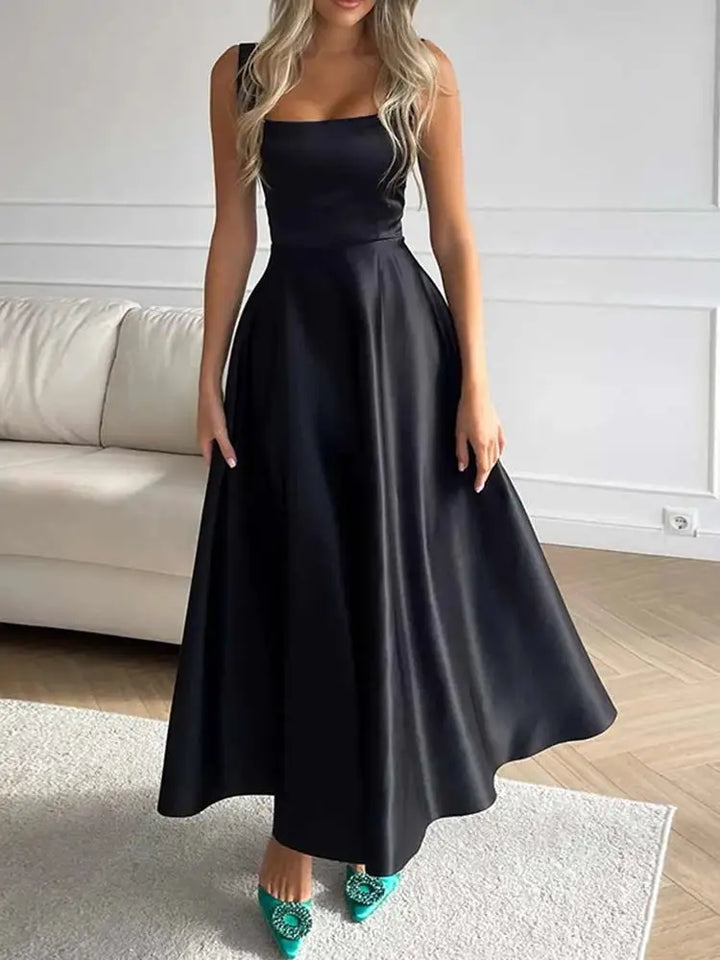 Echoarchiv | Modernes Ärmelloses Maxikleid mit Hoher Taille für Frauen