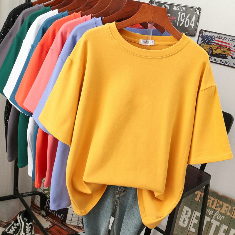 Echoarchiv | Oversized Baumwoll-Basic-T-Shirt für Damen