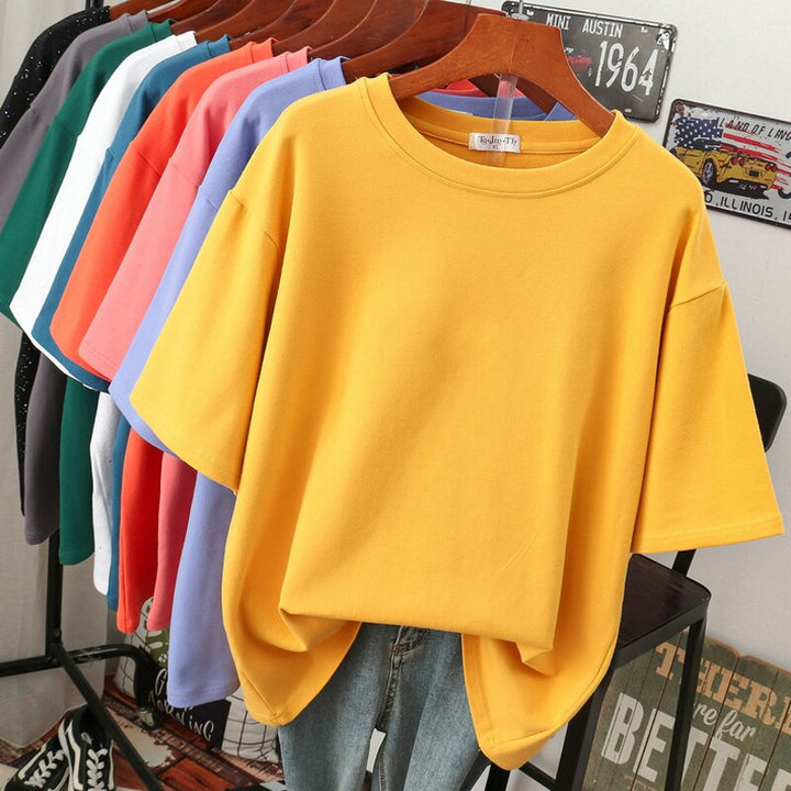 Echoarchiv | Oversized Baumwoll-Basic-T-Shirt für Damen