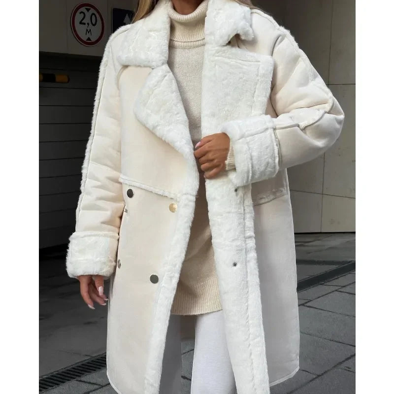 Warmer Teddy Wintermantel für Frauen – Célinea