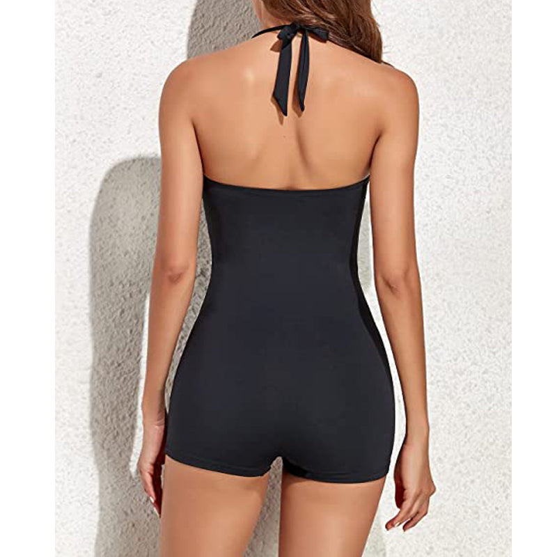 Echoarchiv | Damen Boyleg BadEchoarchivnzug mit Neckholder & Shaping Effekt