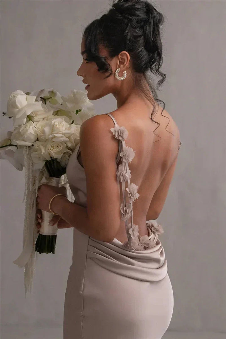 Echoarchiv | Satin Kleid mit Blumen