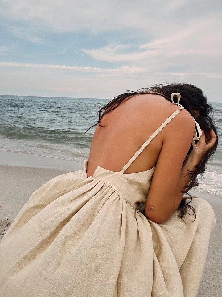 Echoarchiv | Atmungsaktives Sommerkleid Aus Leinen für Damen