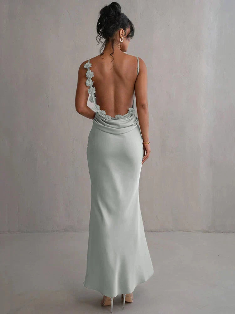 Echoarchiv | Satin Kleid mit Blumen
