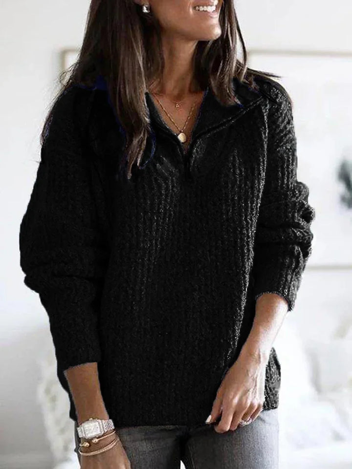 Echoarchiv | Halber Reißverschluss Strickwinterpullover