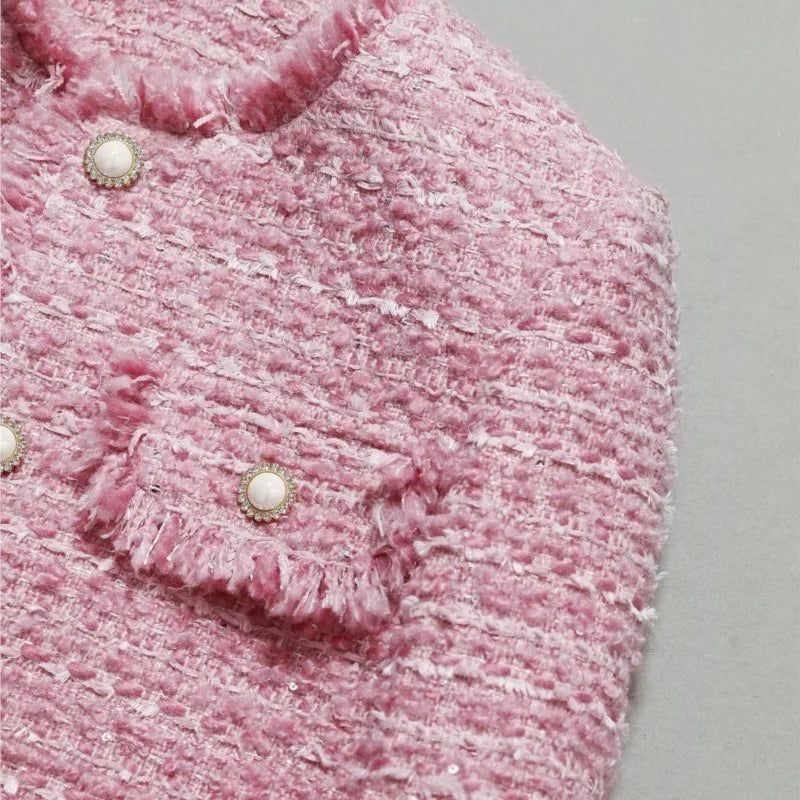 Echoarchiv | Jacke Aus Größem Tweed Herbst/Winter Socialite Quastendesign