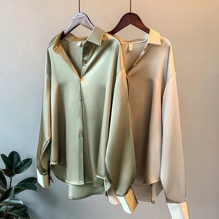 Echoarchiv | Damenbekleidung Seidenhemd Vintage Bluse
