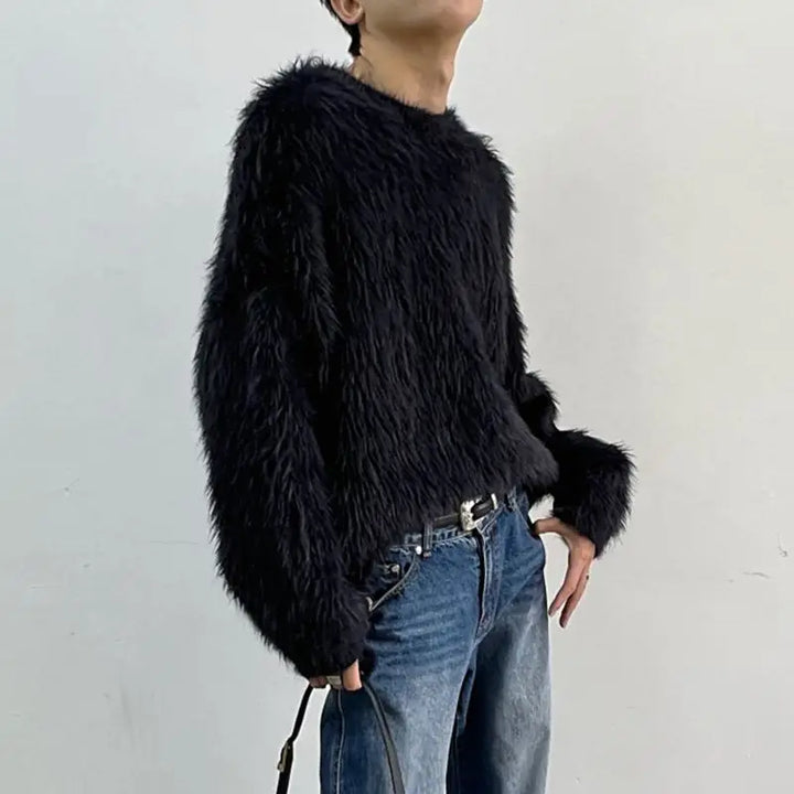Echoarchiv | Luxus Lange Ärmel Einfarbig Pullover