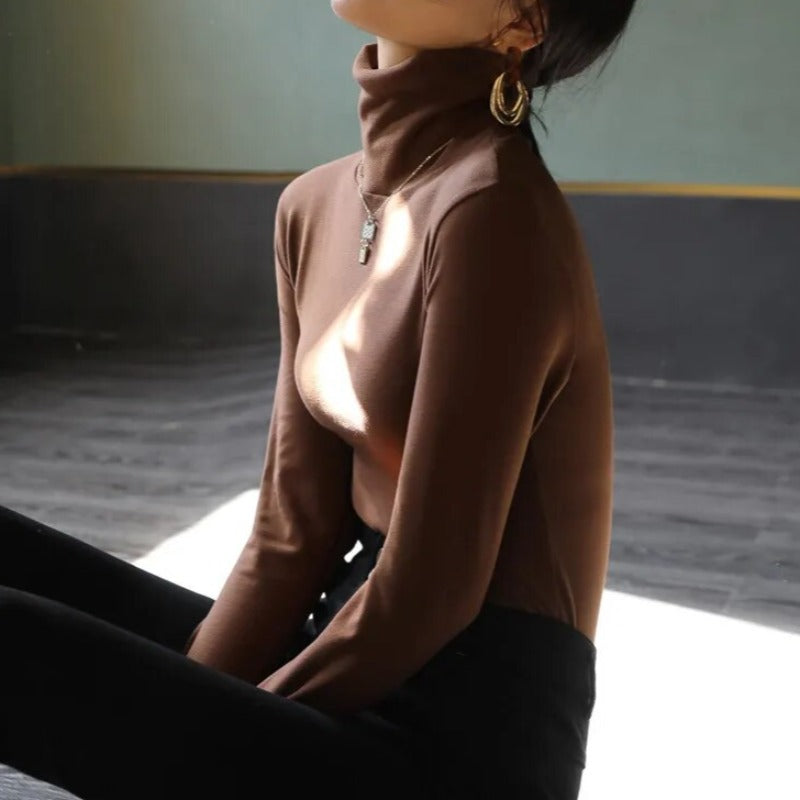 Echoarchiv - Samt Rollkragenpullover für Frauen